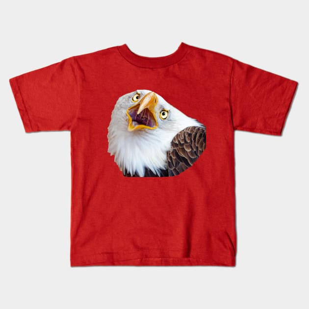 Bald Eagle shout Kids T-Shirt by dalyndigaital2@gmail.com